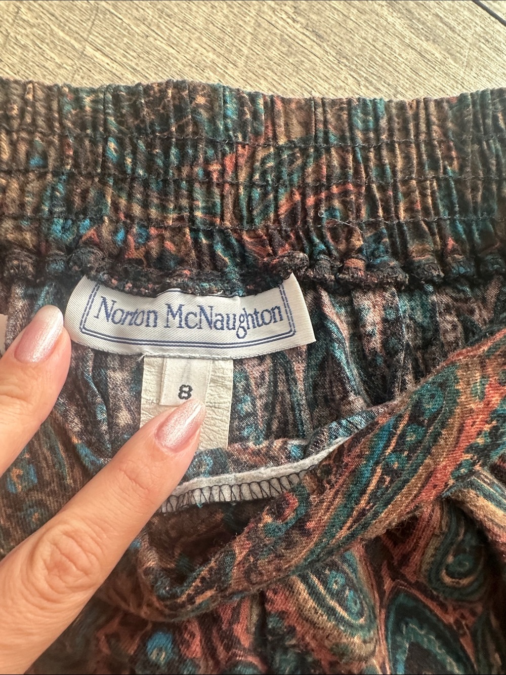 Vintage 80s/90s Norton McNaughton Paisley Midi Skirt Size 8 - Picture 3 of 3